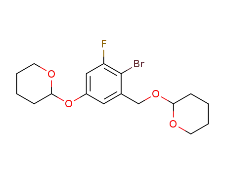 2-(4-bromo-3-fluoro-5-((tetrahydro-2H-pyran-2-yloxy)methyl)phenoxy)tetrahydro-2H-pyran
