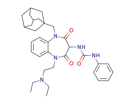 Molecular Structure of 1322055-91-3 (N-[1-(1-adamantyl)methyl-5-(2-diethylaminoethyl)-2,4-dioxo-2,3,4,5-tetrahydro-1H-1,5-benzodiazepin-3-yl]-N'-phenylurea)