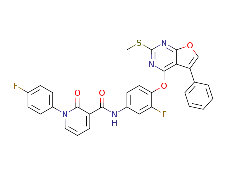 N-(3-fluoro-4-(2-(methylthio)-5-phenylfuro[2,3-d]pyrimidin-4-yloxy)phenyl)-1-(4-fluorophenyl)-2-oxo-1,2-dihydropyridine-3-carboxamide