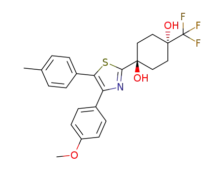 1-(4-(4-methoxyphenyl)-5-(p-tolyl)thiazol-2-yl)-4-(trifluoromethyl)cyclohexan-trans-1,4-diol