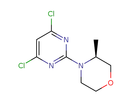 Molecular Structure of 1333108-98-7 ((3S)-4-(4,6-dichloropyrimidin-2-yl)-3-methylmorpholine)