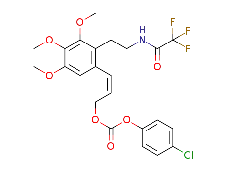 Molecular Structure of 1332523-92-8 (4-chlorophenyl (Z)-3-{3,4,5-trimethoxy-2-[2-(trifluoroacetylamino)ethyl]phenyl}prop-2-enyl carbonate)