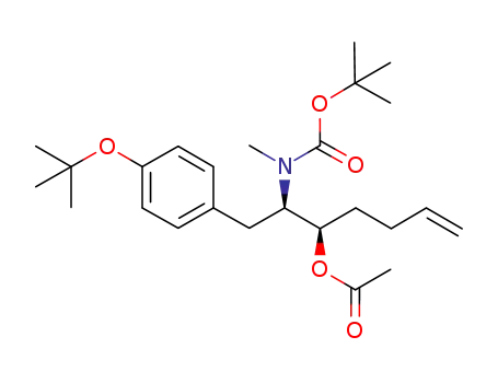 (2R,3R)-2-(tert-butoxycarbonyl(methyl)amino)-1-(4-tert-butoxyphenyl)hept-6-en-3-yl acetate