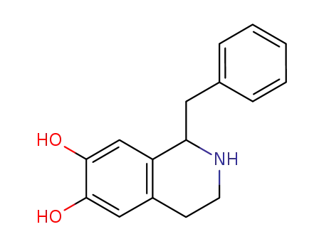 Molecular Structure of 17459-85-7 (1-benzyl-1,2,3,4-tetrahydroisoquinoline-6,7-diol)