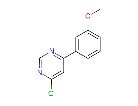 Molecular Structure of 140118-17-8 (4-Chloro-6-(3-methoxy-phenyl)-pyrimidine)