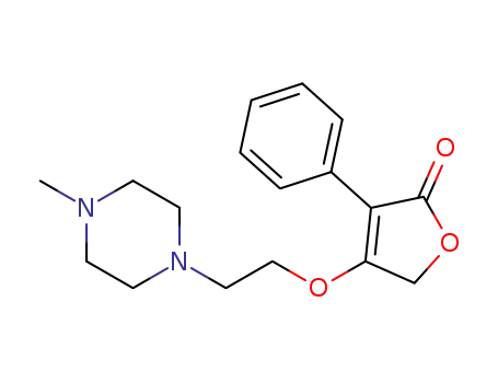 Molecular Structure of 1320275-51-1 (4-(2-(4-methylpiperazin-1-yl)ethoxy)-3-phenylfuran-2(5H)-one)