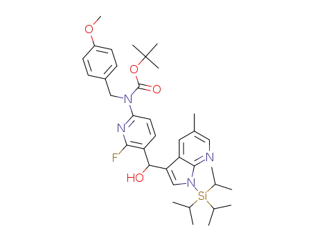 {6-fluoro-5-[hydroxy-(5-methyl-1-triisopropylsilanyl-1H-pyrrolo[2,3-b]pyridin-3-yl)methyl]pyridin-2-yl}-(4-methoxybenzyl)carbamic acid tert-butyl ester