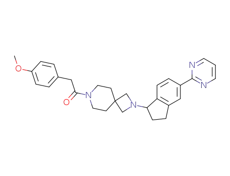 7-[(4-methoxyphenyl)acetyl]-2-(5-pyrimidin-2-yl-2,3-dihydro-1H-inden-1-yl)-2,7-diazaspiro[3.5]nonane