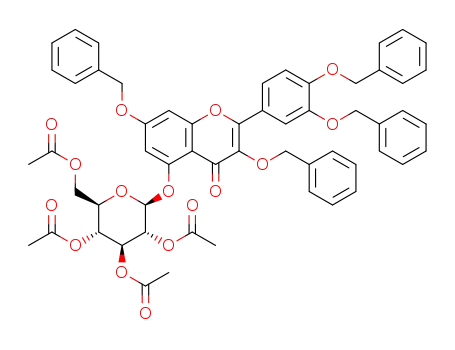 3,7-bisbenzyloxy-2-(3,4-bisbenzyloxyphenyl)-5-(2,3,4,6-tetra-O-acetyl)-β-D-glucopyranosyloxy-4H-chromen-4-one