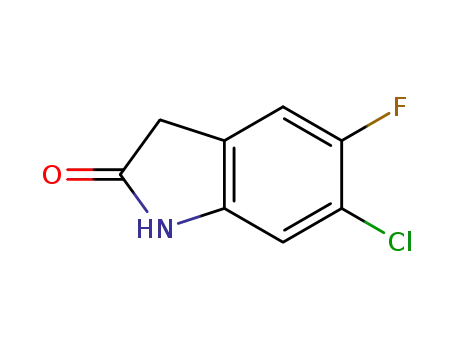 Molecular Structure of 100487-74-9 (6-Chloro-5-fluoro-2-oxindole)