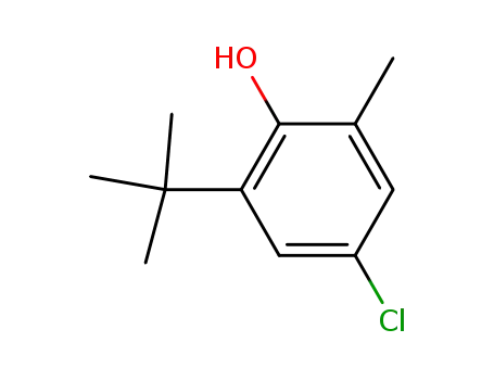 Molecular Structure of 141524-52-9 (Phenol, 4-chloro-2-(1,1-dimethylethyl)-6-methyl-)