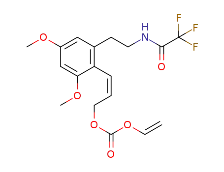 Molecular Structure of 1332523-71-3 (ethenyl (Z)-3-{4,6-dimethoxy-2-[2-(trifluoroacetylamino)-ethyl]phenyl}prop-2-enyl carbonate)