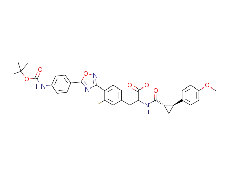 3-{4-[5-(4-tert-butoxycarbonylamino-phenyl)-[1,2,4]oxadiazol-3-yl]-3-fluorophenyl}-2-{[2-(4-methoxy-phenyl)-cyclopropanecarbonyl]-amino}-propionic acid