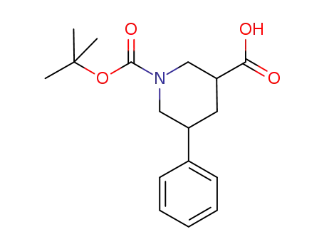 Molecular Structure of 885274-99-7 (5-PHENYL-PIPERIDINE-1,3-DICARBOXYLIC ACID 1-TERT-BUTYL ESTER)