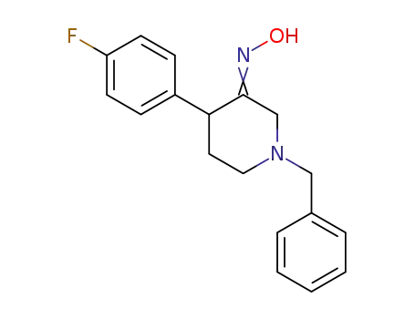 Molecular Structure of 1280635-01-9 (1-benzyl-4-(4-fluorophenyl)piperidin-3-one oxime)
