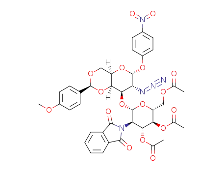 p-nitrophenyl 3,4,6-tri-O-acetyl-2-deoxy-2-phthalimido-β-D-glucopyranosyl-(1->3)-2-azido-2-deoxy-4,6-O-p-methoxybenzylidene-α-D-galactopyranoside
