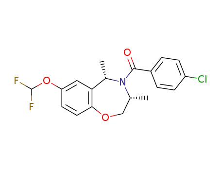 Molecular Structure of 1345731-62-5 ((4-Chlorophenyl)((3R,5S)-7-(difluoromethoxy)-3,5-dimethyl-2,3-dihydrobenzo[f][1,4]oxazepin-4(5H)-yl)methanone)