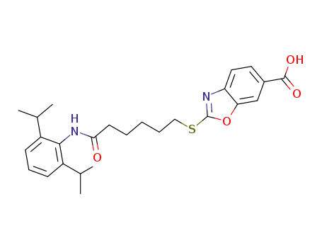2-((6-((2,6-diisopropylphenyl)amino)-6-oxohexyl)thio)benzo[d]oxazole-6-carboxylic acid