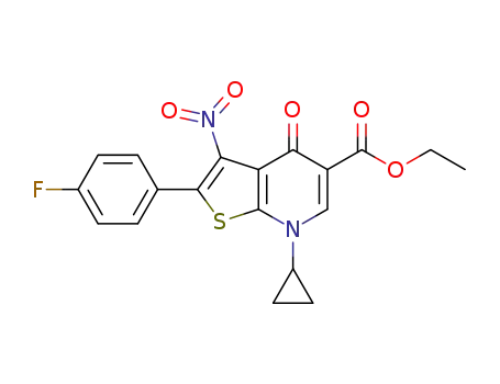 ethyl 7-cyclopropyl-2-(4-fluorophenyl)-3-nitro-4-oxo-4,7-dihydrothieno[2,3-b]pyridine-5-carboxylate