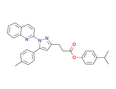 Molecular Structure of 1339036-09-7 (4-isopropylphenyl 3-[5-(4-methylphenyl)-1-quinolin-2-yl-1H-pyrazol-3-yl]propanoate)