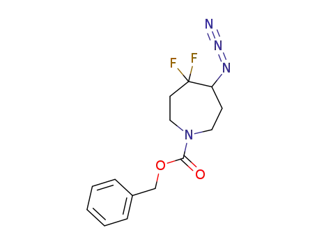 Molecular Structure of 1338718-21-0 (benzyl 5-azido-4,4-difluoroazepane-1-carboxylate)