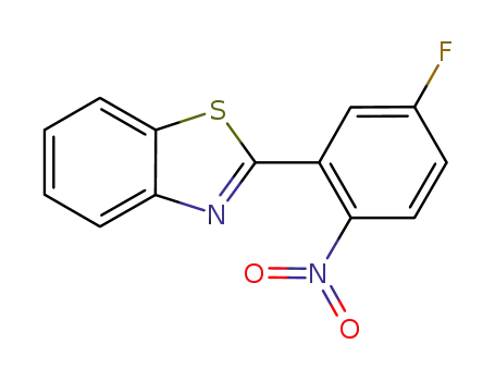 Molecular Structure of 1085704-41-1 (2-(3-fluoro-6-nitrophenyl)benzothiazole)