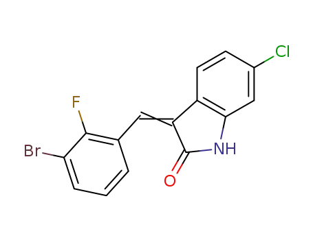 Molecular Structure of 1309685-47-9 ((E/Z)-3-(3-bromo-2-fluoro-benzylidene)-6-chloro-1,3-dihydro-indol-2-one)