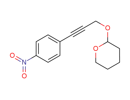 Molecular Structure of 61266-31-7 (2H-Pyran, tetrahydro-2-[[3-(4-nitrophenyl)-2-propynyl]oxy]-)