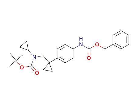 tert-butyl ((1-(4-(((benzyloxy)carbonyl)amino)phenyl)cyclopropyl)methyl)(cyclopropyl)carbamate