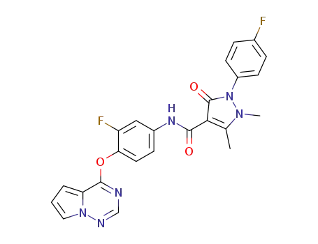 N-(3-fluoro-4-(pyrrolo[1,2-f][1,2,4]triazin-4-yloxy)phenyl)-2-(4-fluorophenyl)-1,5-dimethyl-3-oxo-2,3-dihydro-1H-pyrazole-4-carboxamide