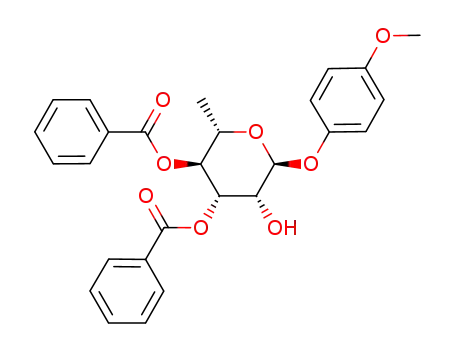 Molecular Structure of 1124220-92-3 (p-methoxylphenyl 3,4-di-O-benzoyl-α-L-rhamnopyranoside)