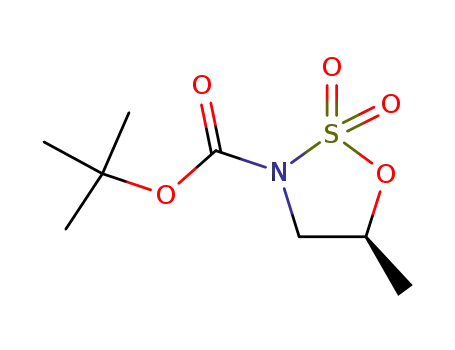 Molecular Structure of 396074-50-3 ((s)-tert-butyl 5-methyl-1,2,3-oxathiazolidine-3-carboxylate 2,2-dioxide)
