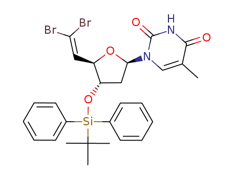 1-(2,5,6-trideoxy-6,6-dibromo-3-O-(tert-butyldiphenylsilyl)-β-D-erythro-hex-5-enofuranosyl)-5-methyluracil