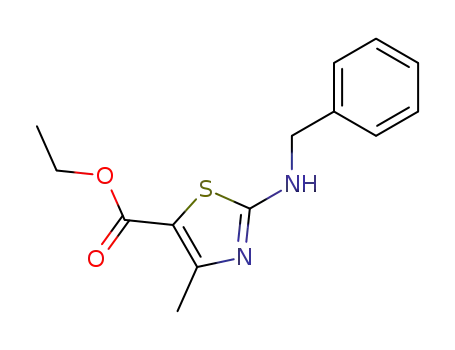 Molecular Structure of 15087-95-3 (ETHYL 2-(BENZYLAMINO)-4-METHYL-1,3-THIAZOLE-5-CARBOXYLATE HYDROCHLORIDE)