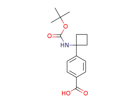 Molecular Structure of 1259223-99-8 (4-(1-(tert-butoxycarbonylaMino)cyclobutyl)benzoic acid)