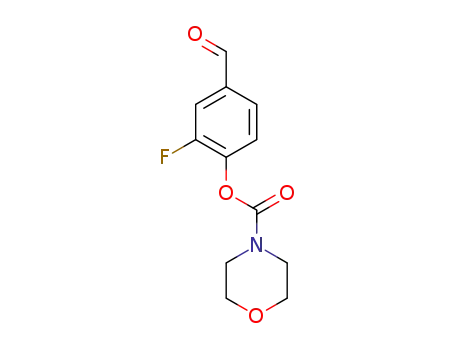 Molecular Structure of 1296131-12-8 (2-fluoro-4-formylphenyl morpholine-4-carboxylate)