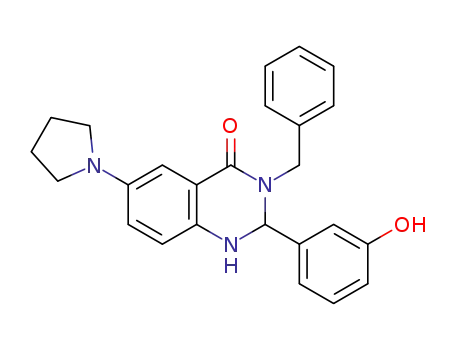 2-(3-hydroxyphenyl)-3-benzyl-6-(pyrrolidin-1-yl)-1,2,3,4-tetrahydro-1H-quinazolin-4-one