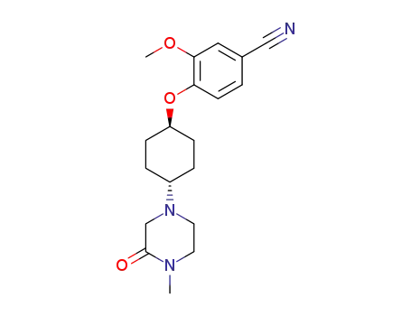 Molecular Structure of 1319736-49-6 (3-methoxy-4-(4-(4-methyl-3-oxopiperazin-1-yl)cyclohexyloxy)benzonitrile)