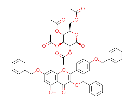 3,7-bisbenzyloxy-2-(3-(2,3,4,6-tetra-O-acetyl)-β-D-glucopyranosyloxy-4-benzyloxyphenyl)-5-hydroxyl-4H-chromen-4-one