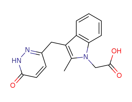 Molecular Structure of 1297284-31-1 (2-(2-methyl-3-((6-oxo-1,6-dihydropyridazin-3-yl)methyl)-1H-indol-1-yl)-acetic acid)