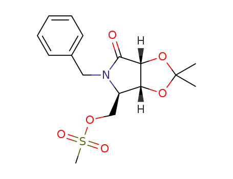 N-benzyl-4-deoxy-2,3-O-isopropylidene-5-O-methanesulfonyl-D-ribono-1,4-lactam