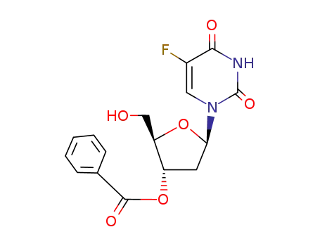 Molecular Structure of 1995-83-1 ((2R,3S,5R)-5-(5-fluoro-2,4-dioxo-3,4-dihydropyrimidin-1(2H)-yl)-2-(hydroxymethyl)tetrahydrofuran-3-yl benzoate)