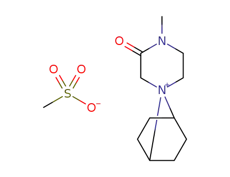Molecular Structure of 1207726-33-7 (spiro[7-azoniabicyclo[2,2,1]heptane-7,4'-[1'-methyl-2'-oxo-4'-piperazinium]methanesulphonate])