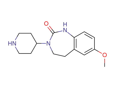 Molecular Structure of 291509-79-0 (7-methoxy-3-piperidin-4-yl-1,3,4,5-tetrahydro-benzo[d][1,3]diazepin-2-one)