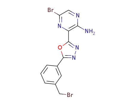 5-bromo-3-(5-(3-(bromomethyl)phenyl)-1,3,4-oxadiazol-2-yl)pyrazin-2-amine