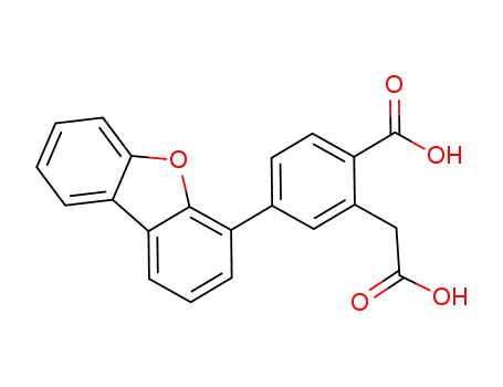 Molecular Structure of 1354742-90-7 (2-(carboxymethyl)-4-(dibenzo[b,d]furan-4-yl)benzoic acid)