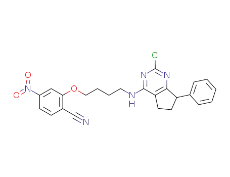 2-(4-(2-chloro-7-phenyl-6,7-dihydro-5H-cyclopenta[d]pyrimidin-4-ylamino)butoxy)-4-nitrobenzonitrile