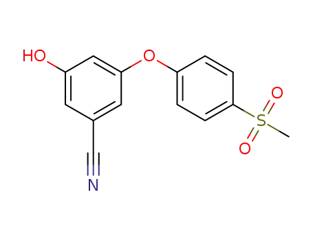 Molecular Structure of 1352570-95-6 (3-hydroxy-5-(4-(methylsulfonyl)phenoxy)benzonitrile)