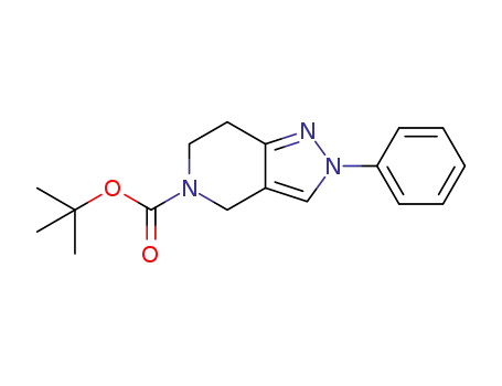 Molecular Structure of 1310796-20-3 (tert-butyl 2-phenyl-6,7-dihydro-2H-pyrazolo[4,3-c]pyridine-5(4H)-carboxylate)