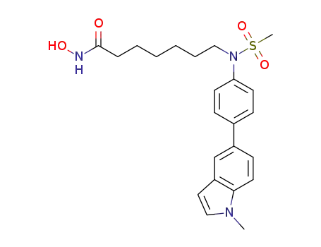Molecular Structure of 1246375-05-2 (N-hydroxy-7-(N-(4-(1-methyl-1H-indol-5-yl)phenyl)methylsulfonamido)heptanamide)